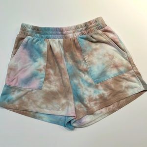 Aqua Tie Dye Shorts